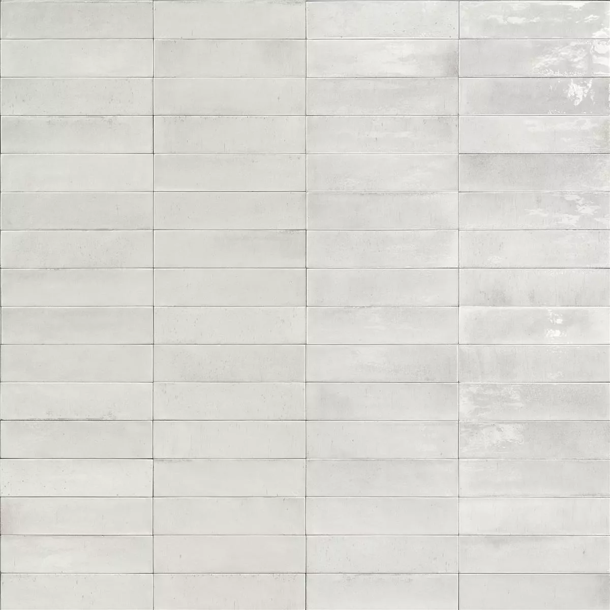 Padrão de Azulejos Laguna Brilhante Ondulado Branco 6x24cm