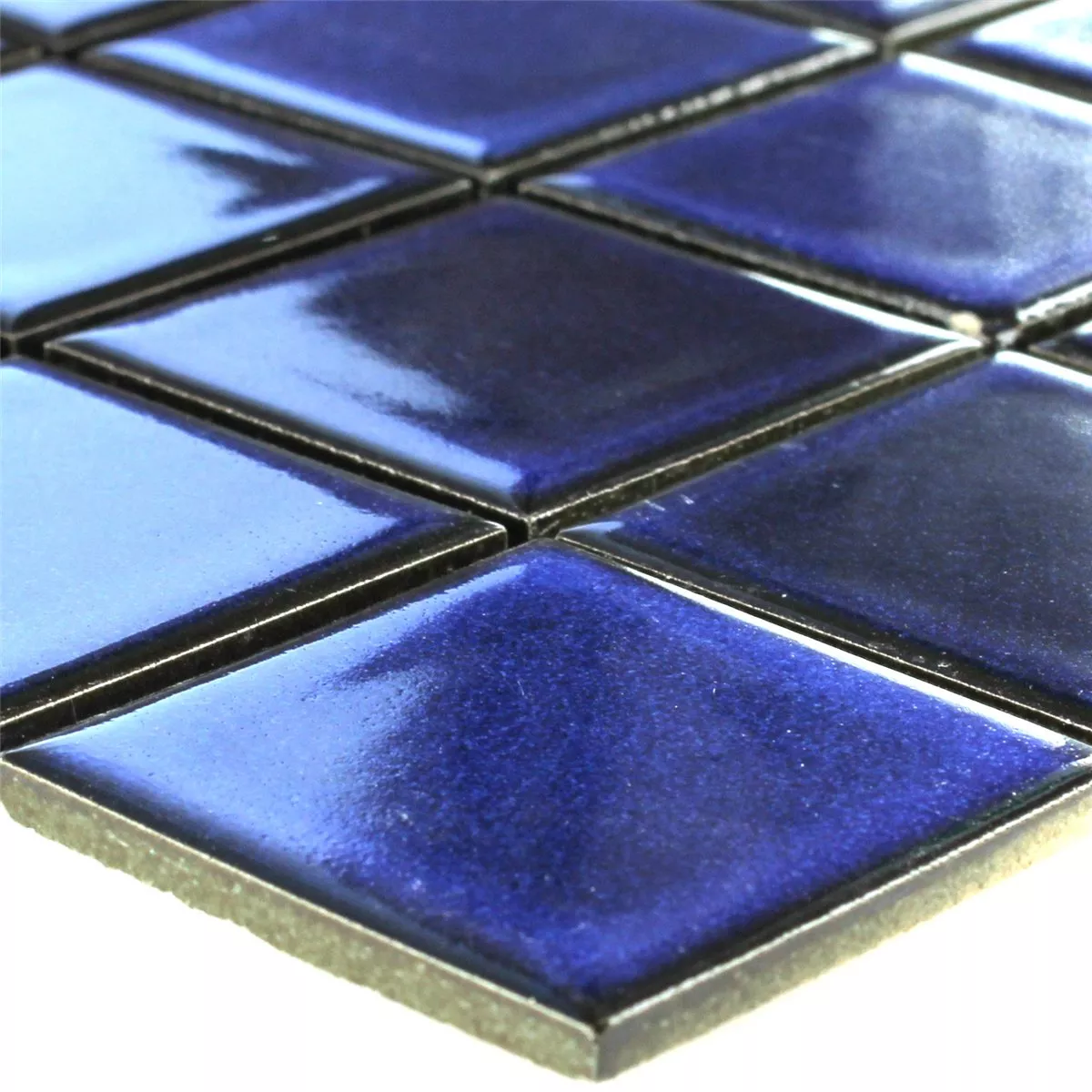 Padrão de Cerâmica Azulejo Mosaico Azul Uni