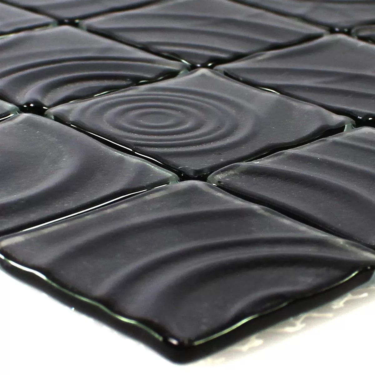 Mosaico De Vidro Azulejos Pião Efeito Preto