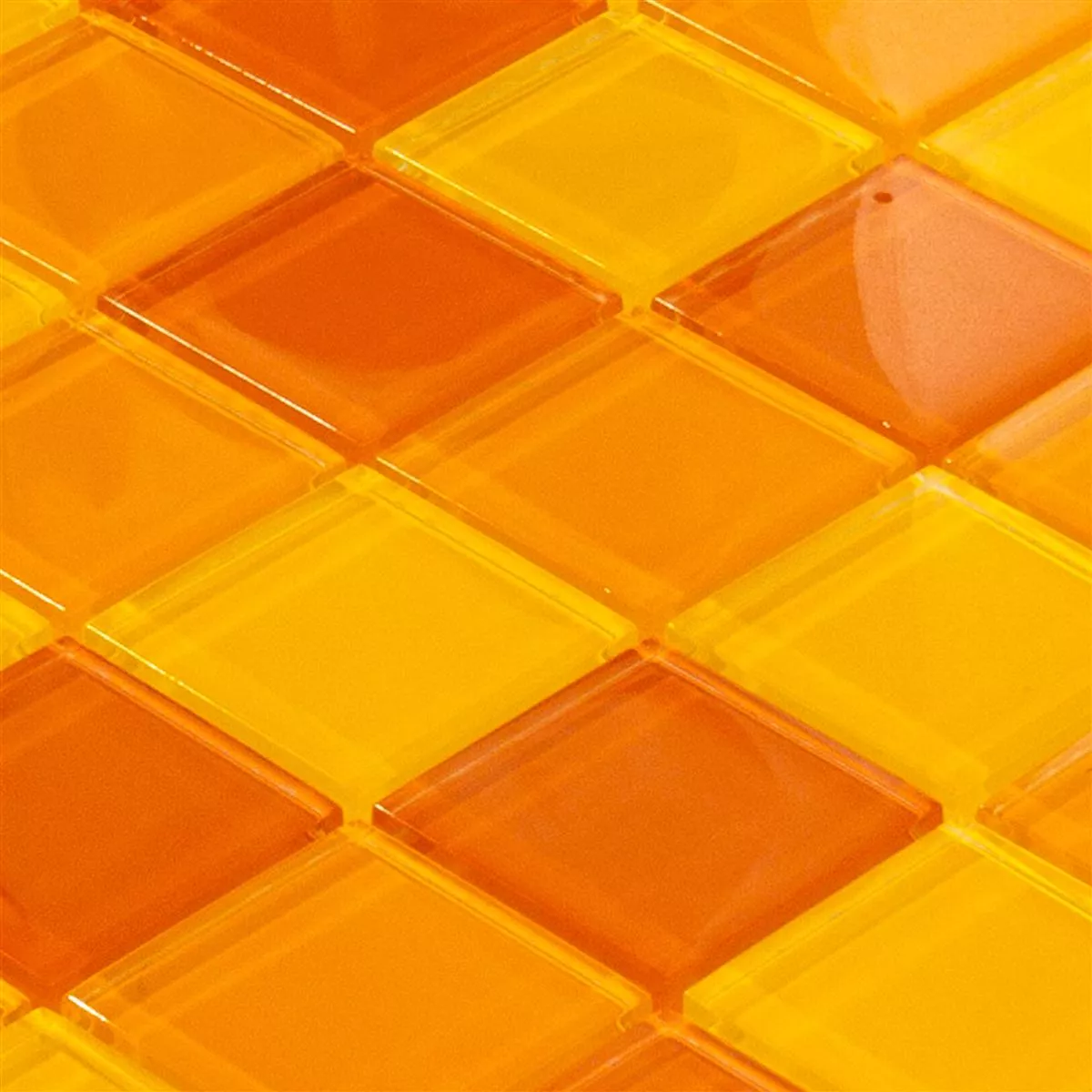 Padrão de Mosaico De Vidro Azulejos Glasgow Laranja Mix