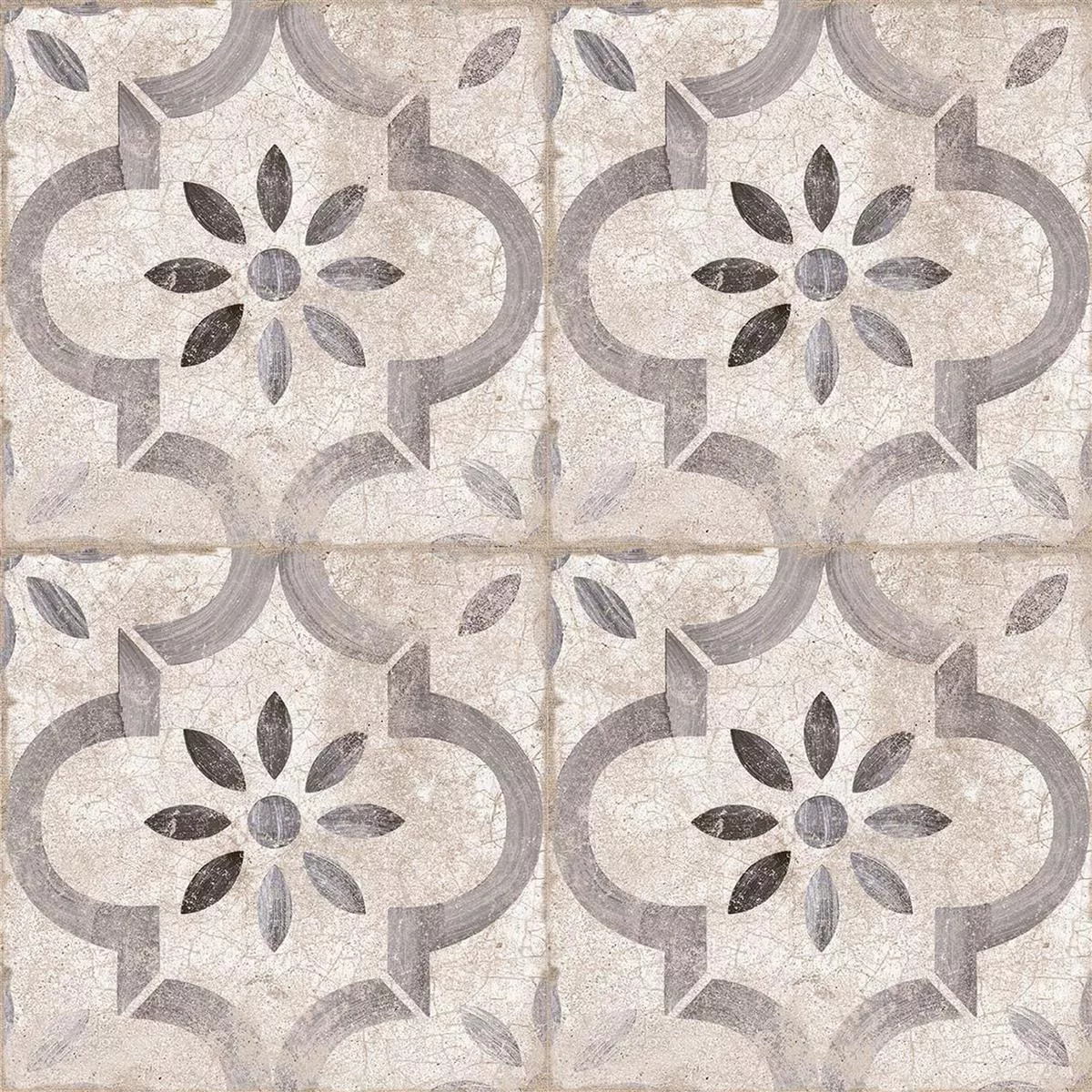 Grés Porcelânico Azulejos Allora Decoração Cinza 22,5 x 22,5cm