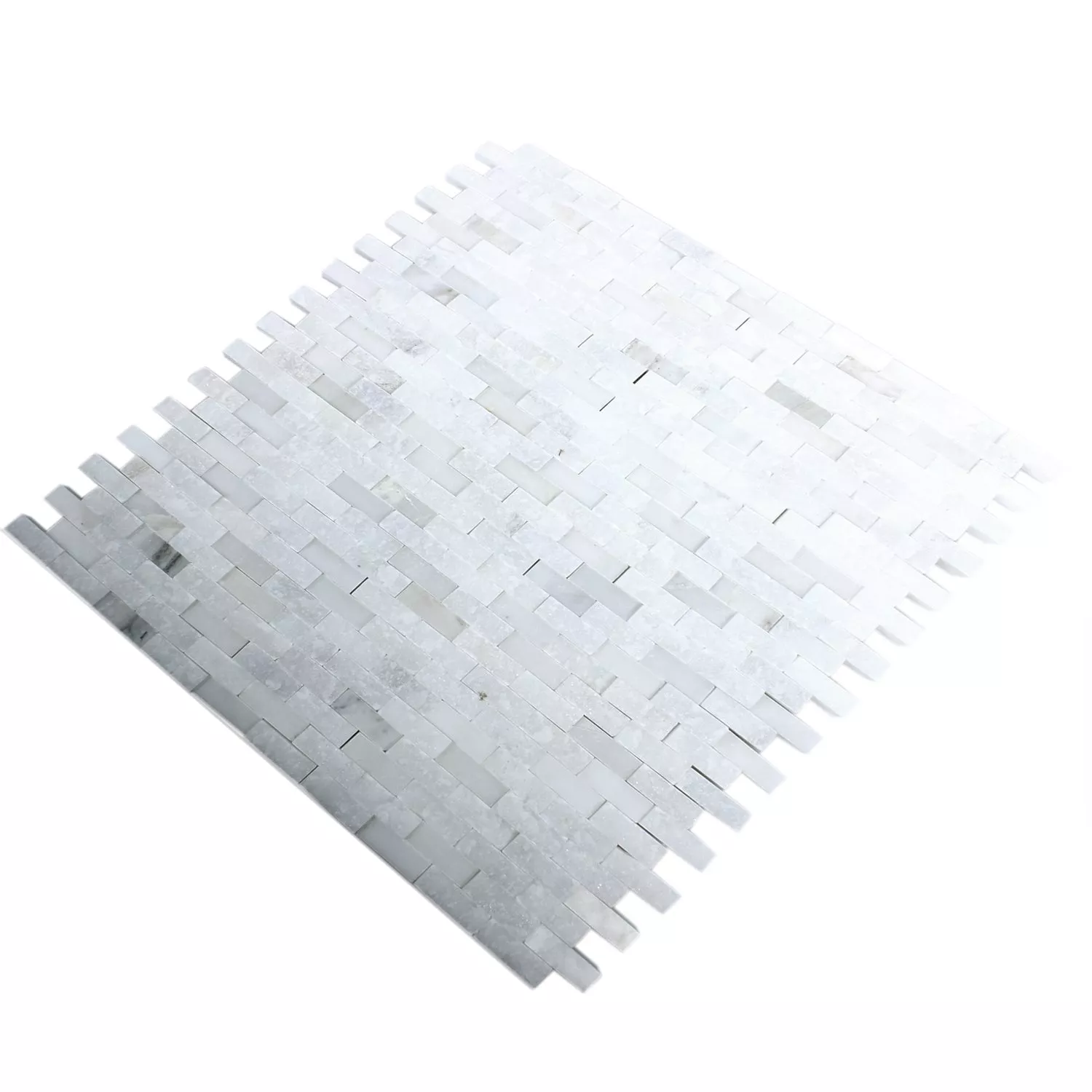 Padrão de Azulejo Mosaico Mármore Sirocco Branco 3D