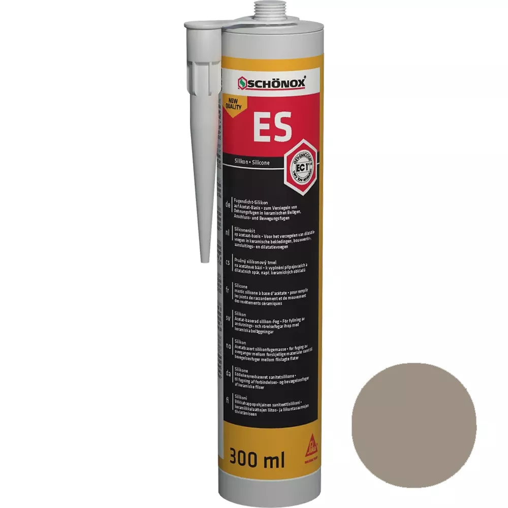 Silicone para vedação de juntas cinza areia Schönox ES (300ml) Silicone para vedação de juntas cinza areia Schönox ES (300ml)