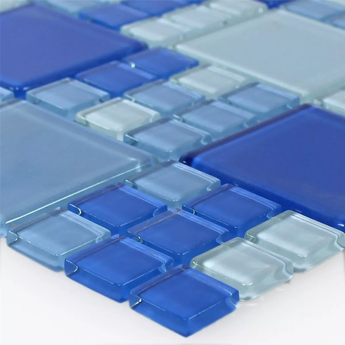 Mosaico De Vidro Azulejos Azul Azul Claro Mix