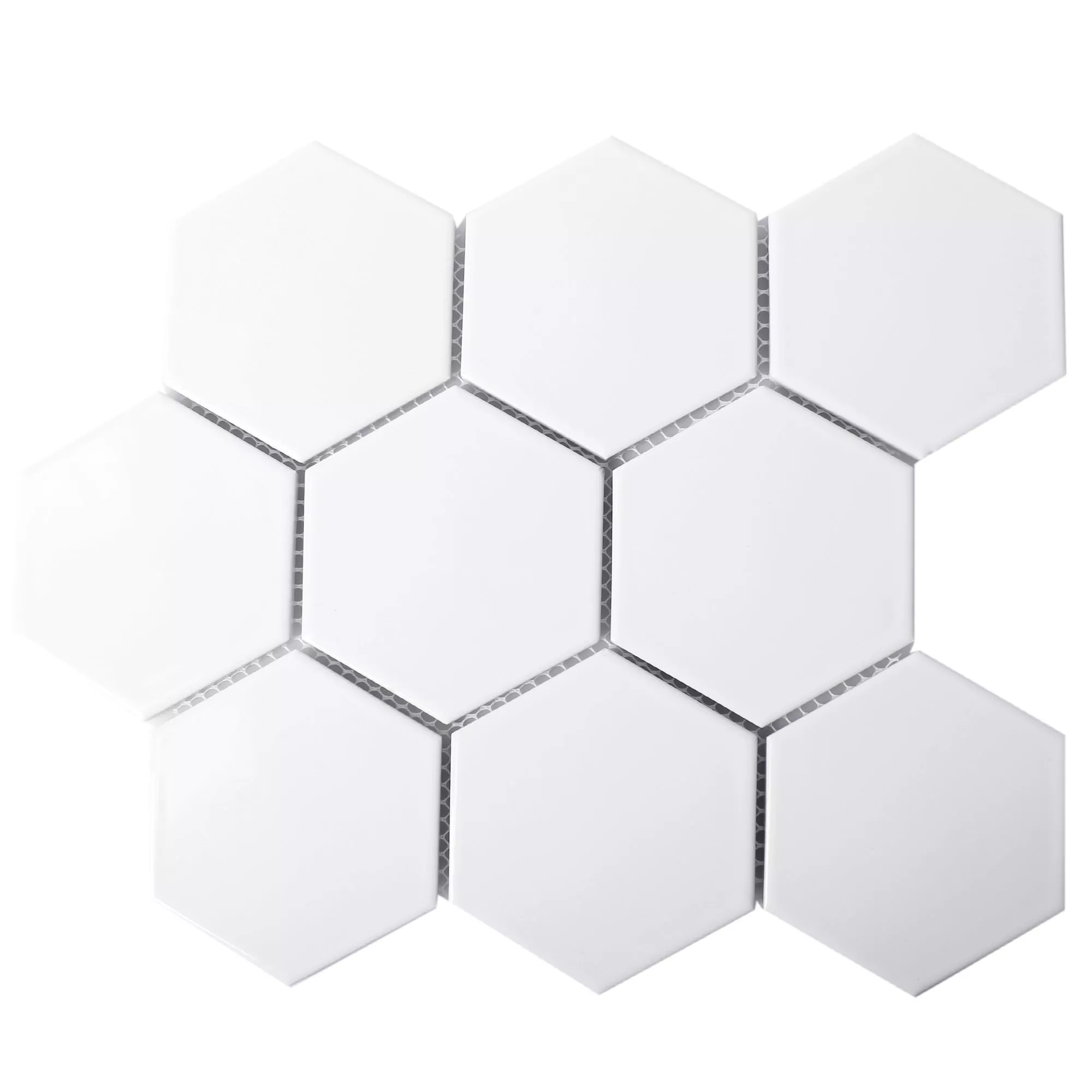 Cerâmica Azulejo Mosaico Hexágono Salamanca Branco Fosco H95