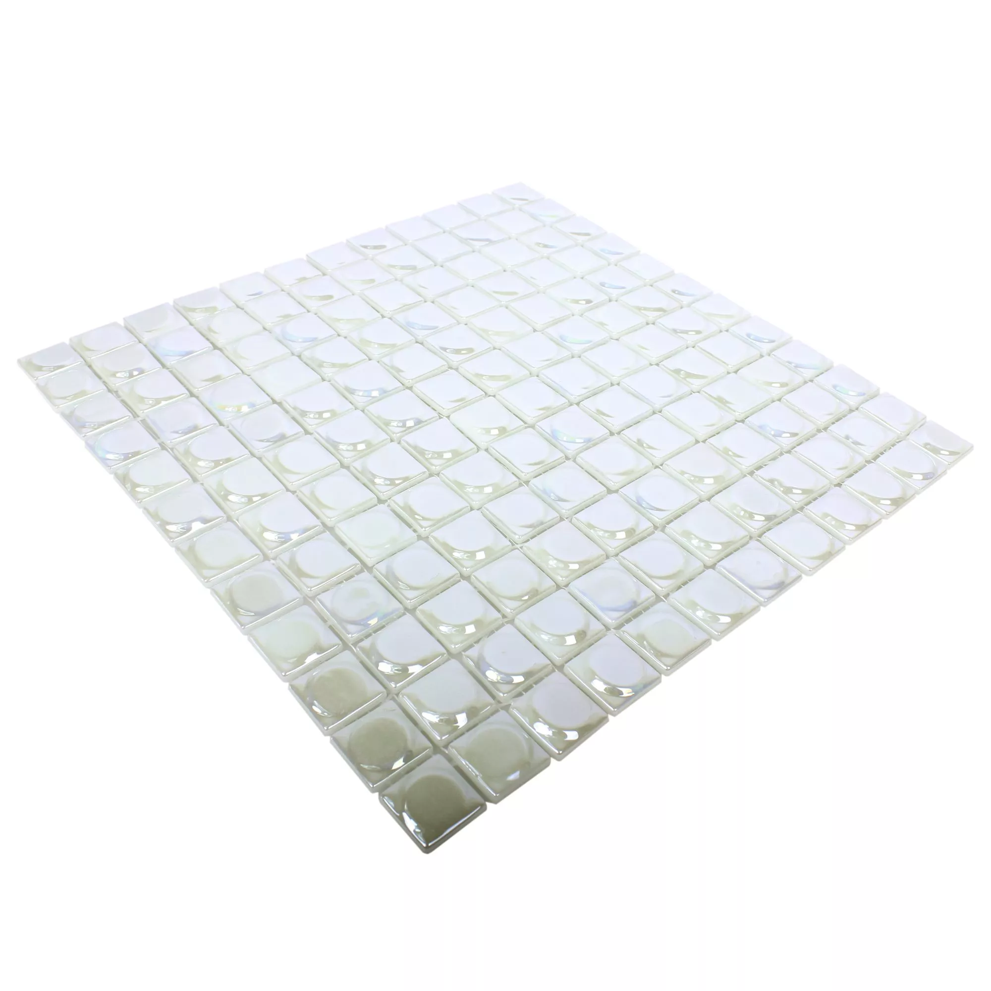 Mosaico De Vidro Azulejos Accra Branco 3D Em Volta