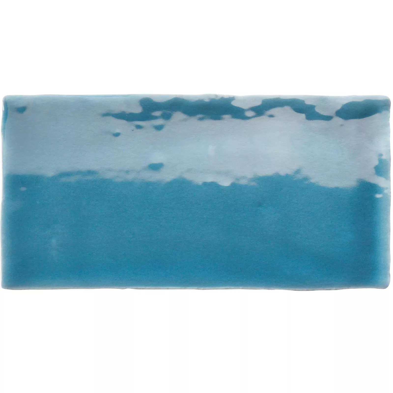 Azulejo Algier Feito à Mão 7,5x15cm Mar Azul