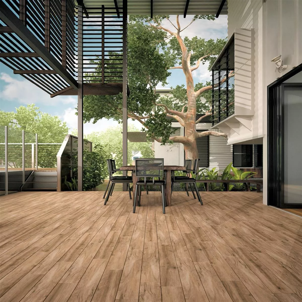 Lajes de Terraço Starwood Aparência de Madeira Oak 60x60cm