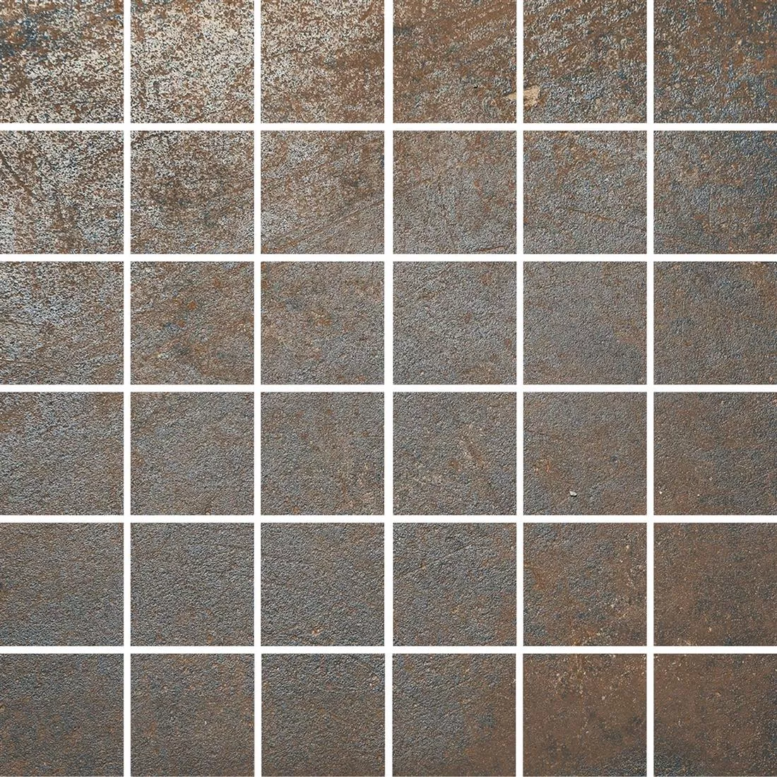 Azulejo Mosaico Sierra Aparência de Metal Rust R10/B