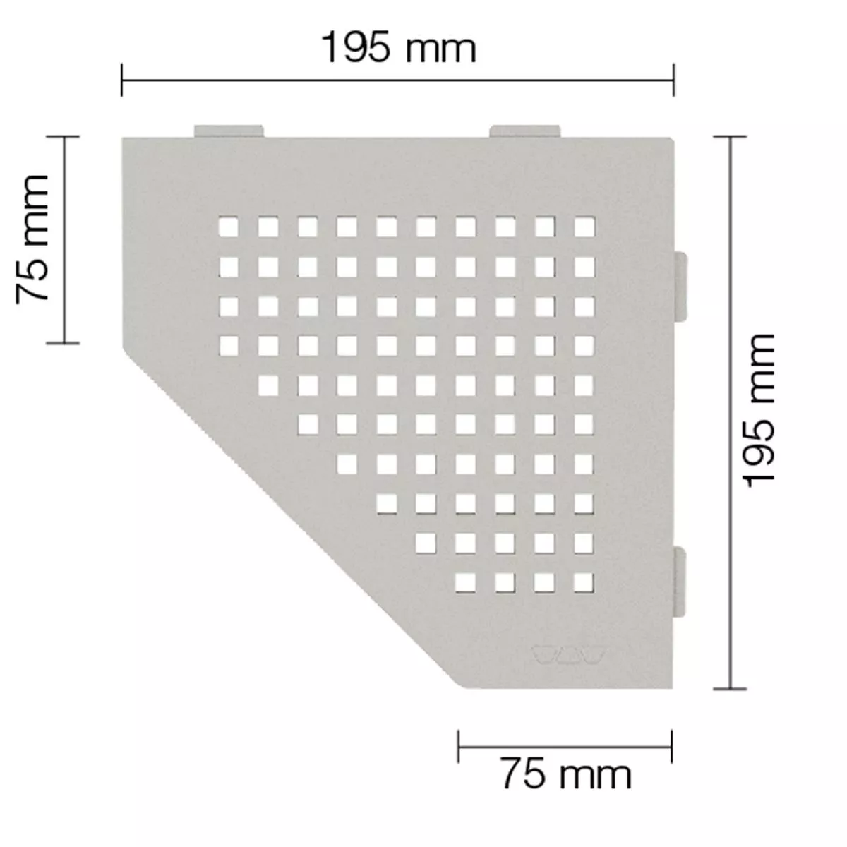 Prateleira de parede prateleira de chuveiro Schlüter 5eck 19,5x19,5cm Quadrado Bege