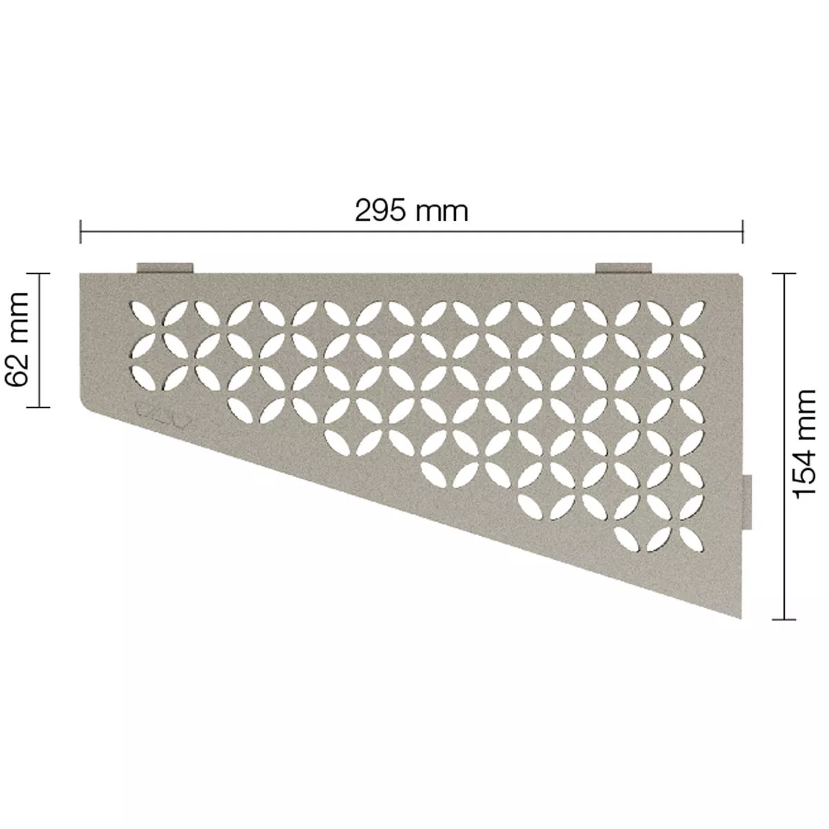 Prateleira de parede para chuveiro Schlüter quadrada 15,4x29,5cm floral cinza