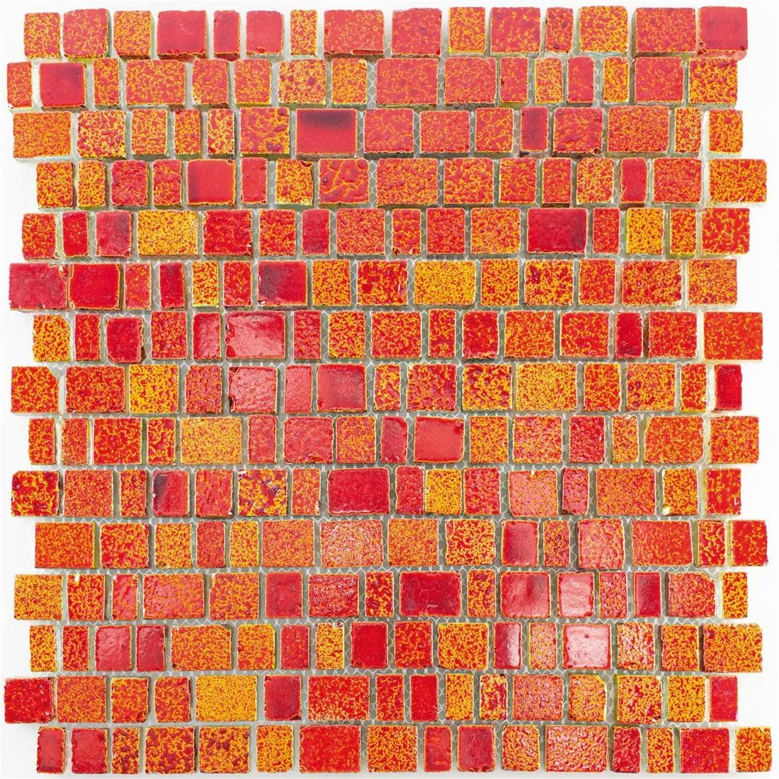 Vidro Azulejo Mosaico Economy Vermelho Amarelo