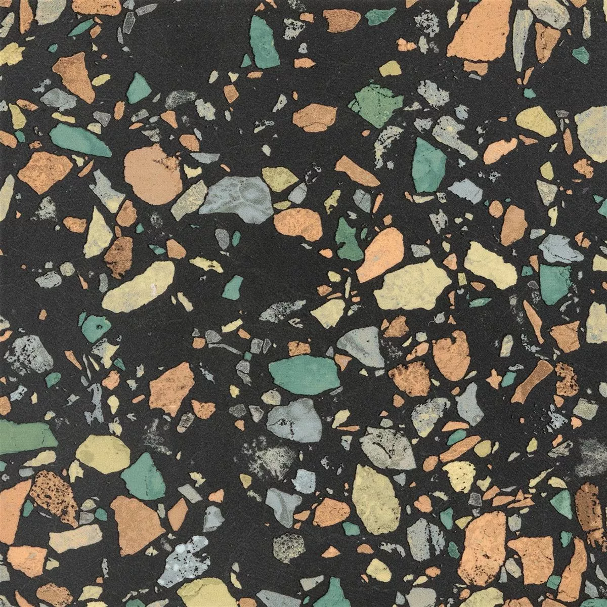 Ladrilhos Liberty Multicolorido Preto 18,5x18,5cm