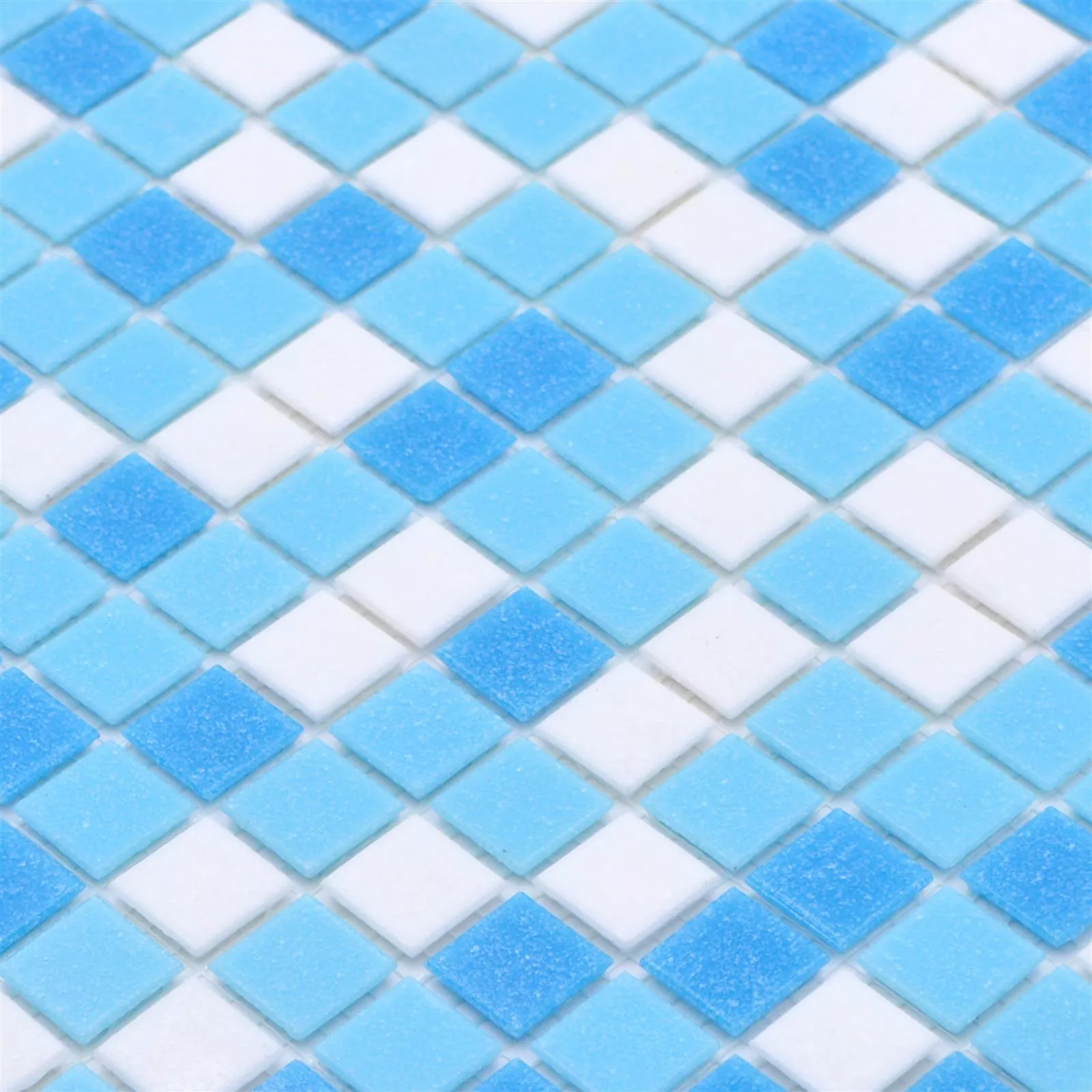 Padrão de Piscina Pool Mosaico North Sea Branco Azul Mix