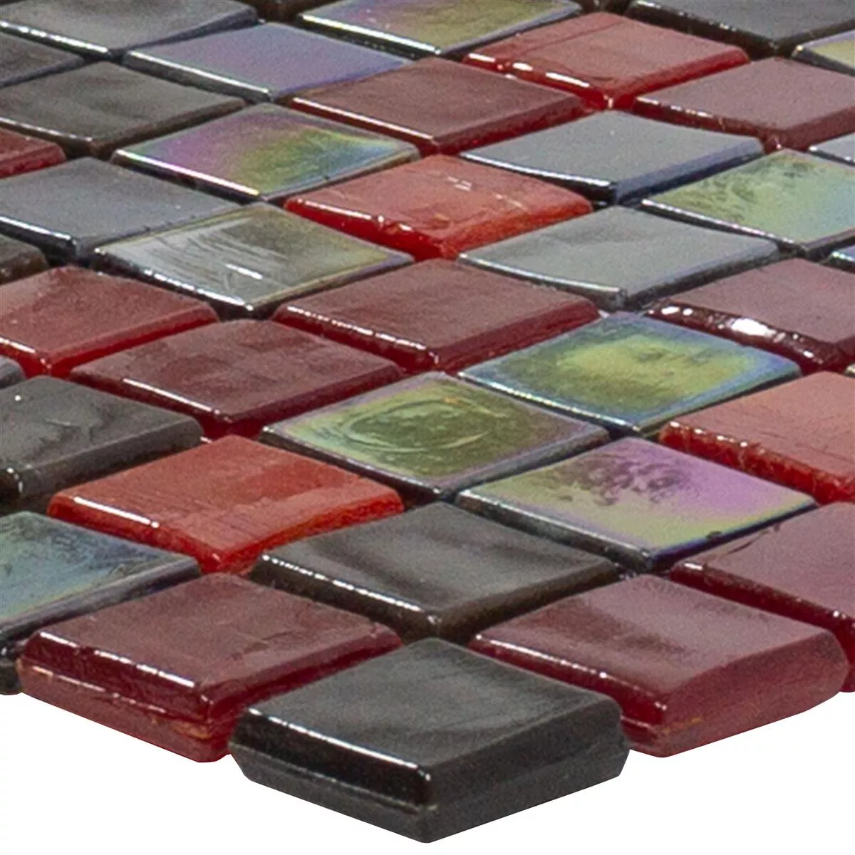 Padrão de Mosaico De Vidro Azulejos Salsa Vermelho Preto