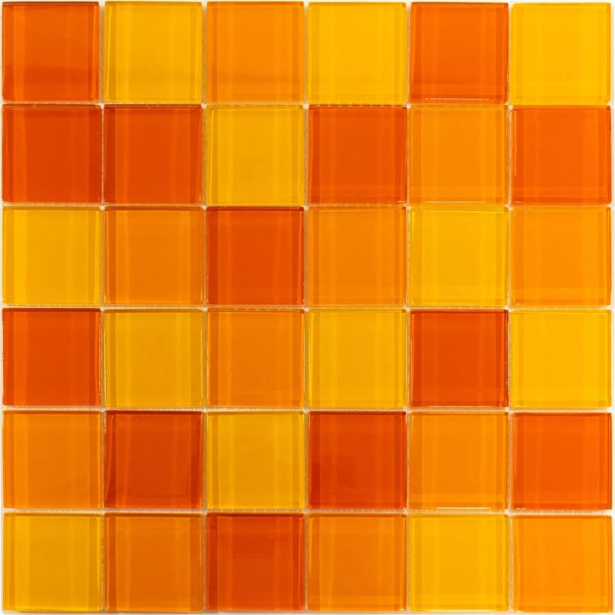 Padrão de Mosaico De Vidro Azulejos Glasgow Laranja Mix