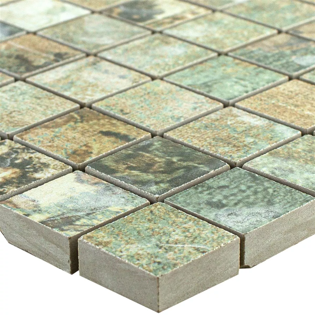 Mosaico Cerâmico Azulejos Moonlight Marrom Verde 25x25mm