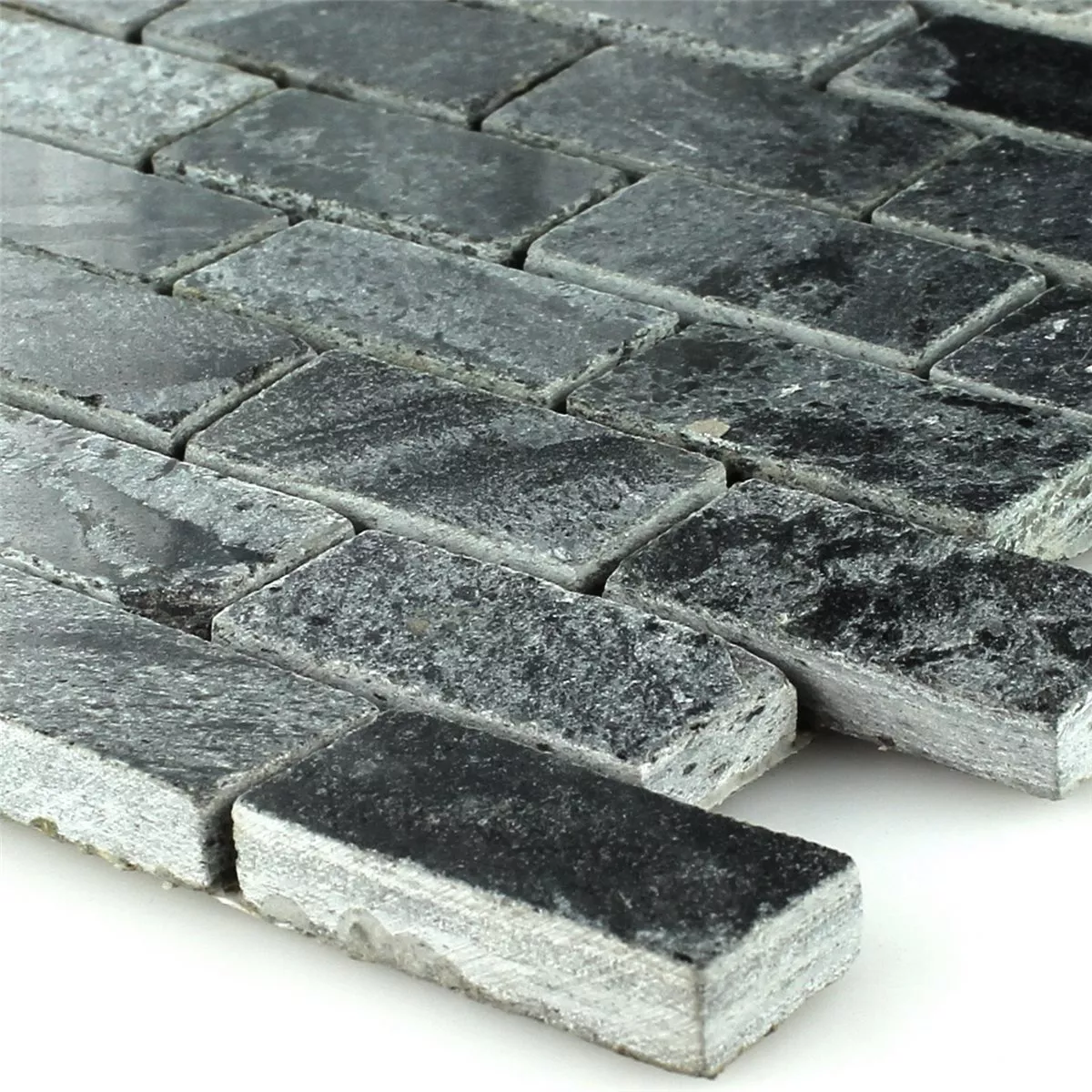 Azulejo Mosaico Quartzito Pedra Natural Polido 25x50x10mm Azulejo Mosaico Quartzito Pedra Natural Polido 25x50x10mm