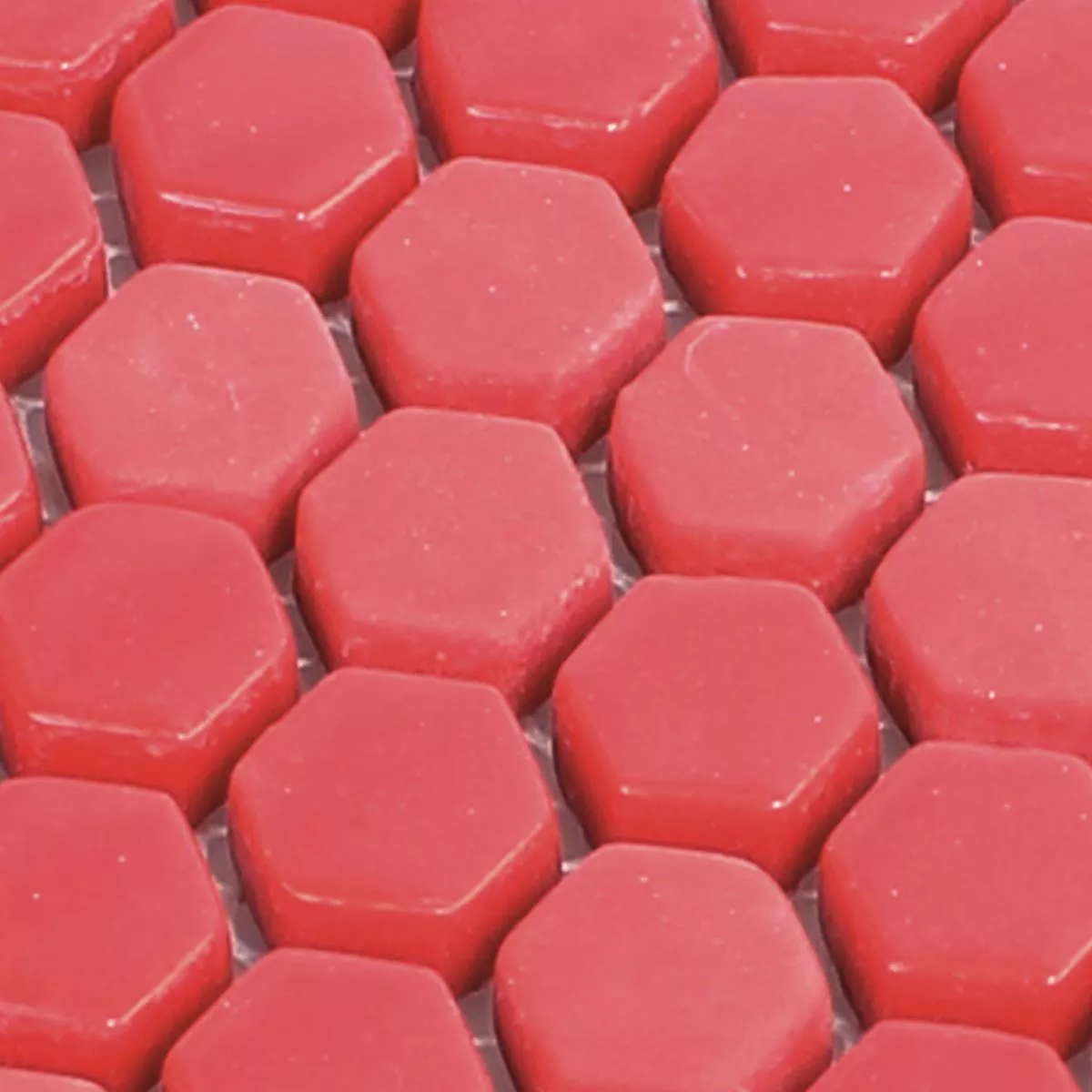 Padrão de Mosaico De Vidro Azulejos Brockway Hexágono Eco Vermelho