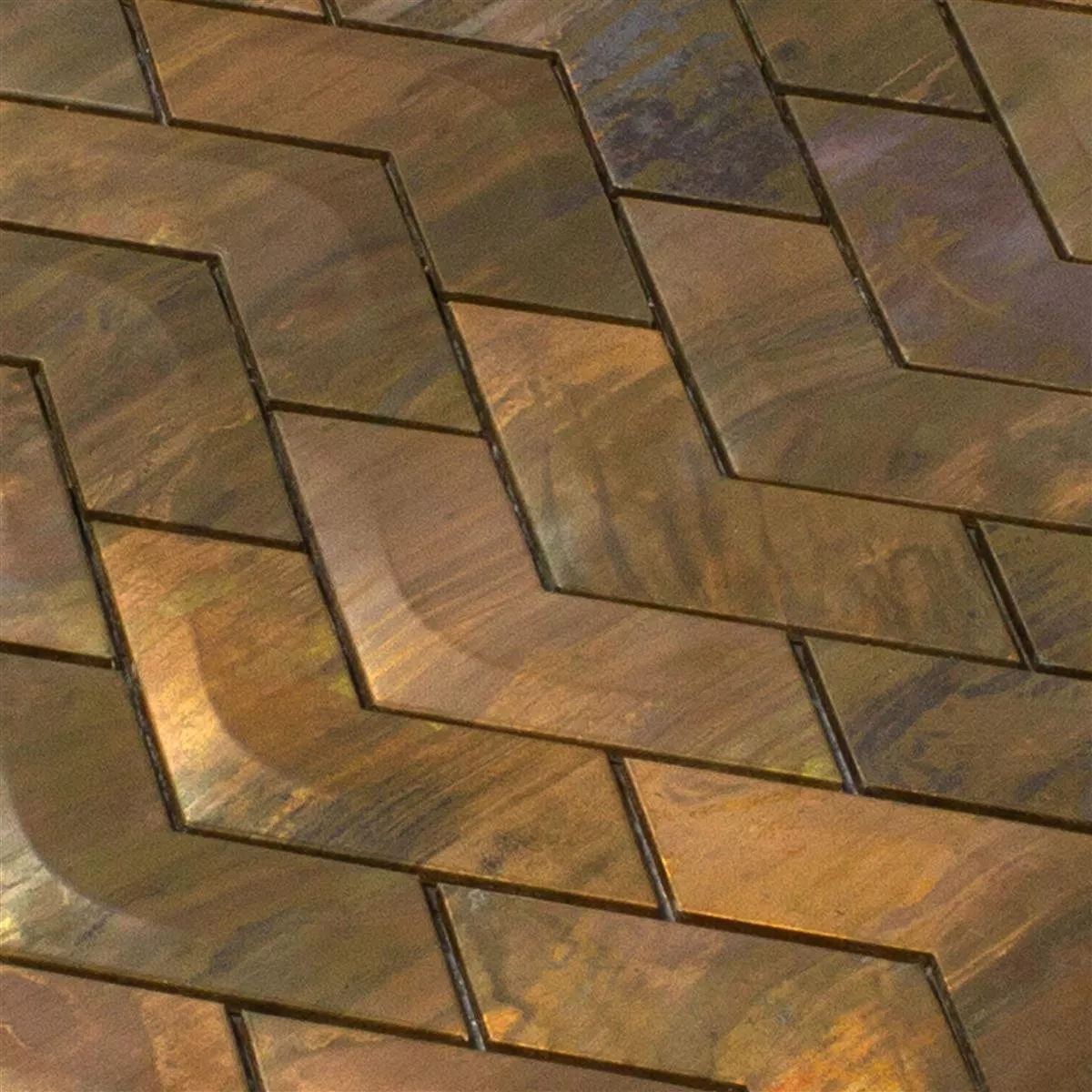 Metal Cobre Azulejo Mosaico Copperfield 3D Aceno