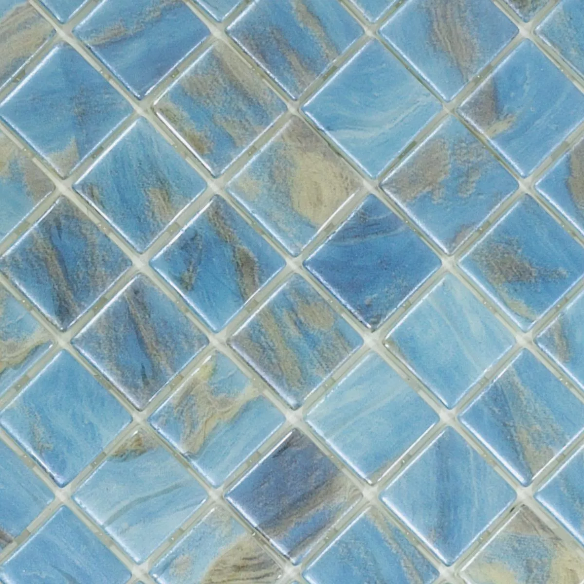 Vidro Piscina Pool Mosaico Alassio Azul 25