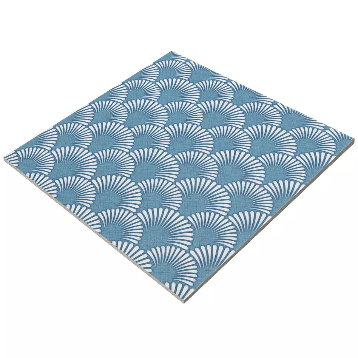 Ladrilhos Aparência de Cimento Wildflower Azul Decoração 18,5x18,5cm