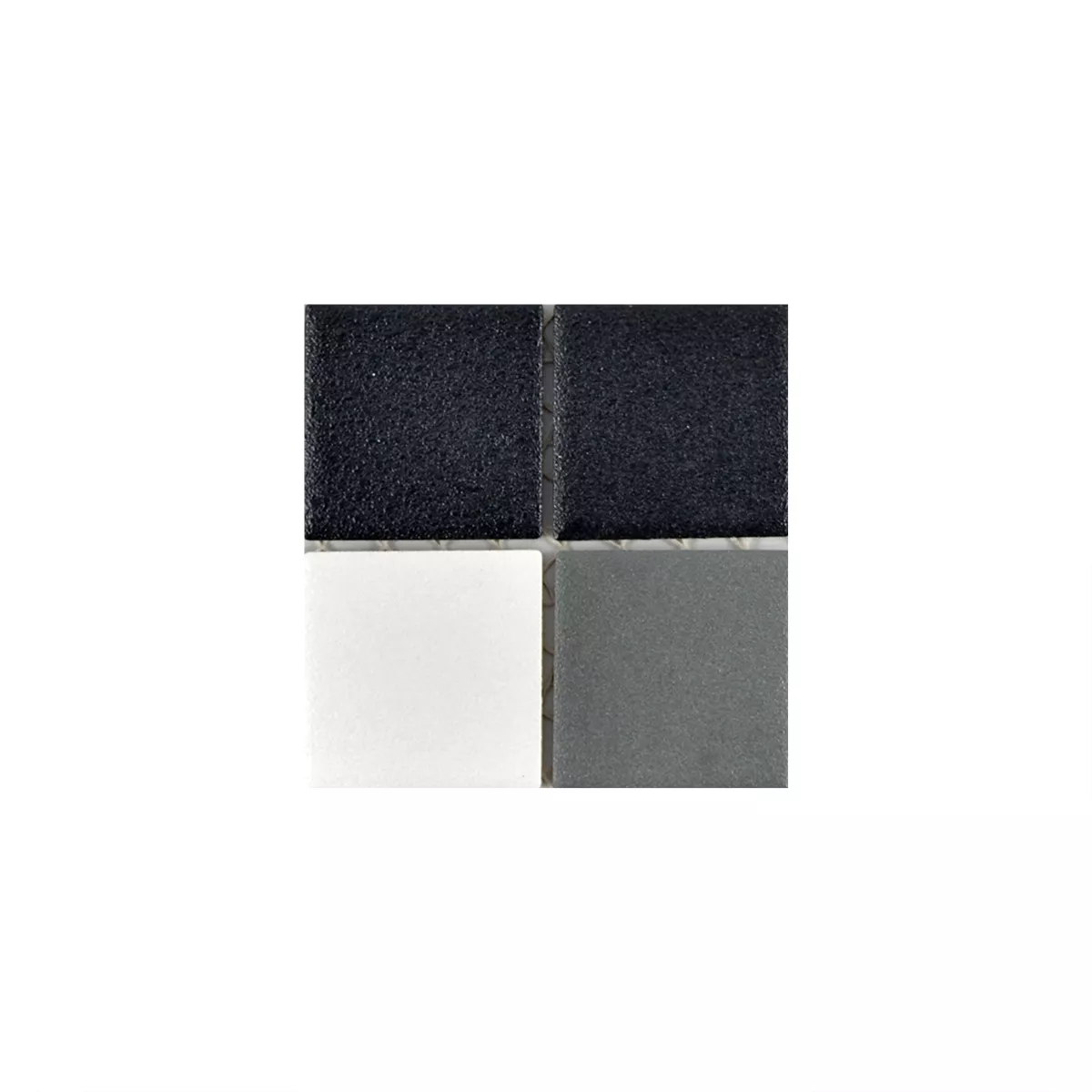 Padrão de Cerâmica Azulejo Mosaico Heinmot Preto Branco Metal R10 Q48