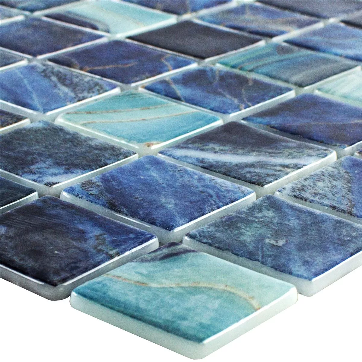 Mosaico de Piscina de Vidro Baltic Azul Turquesa 38x38mm