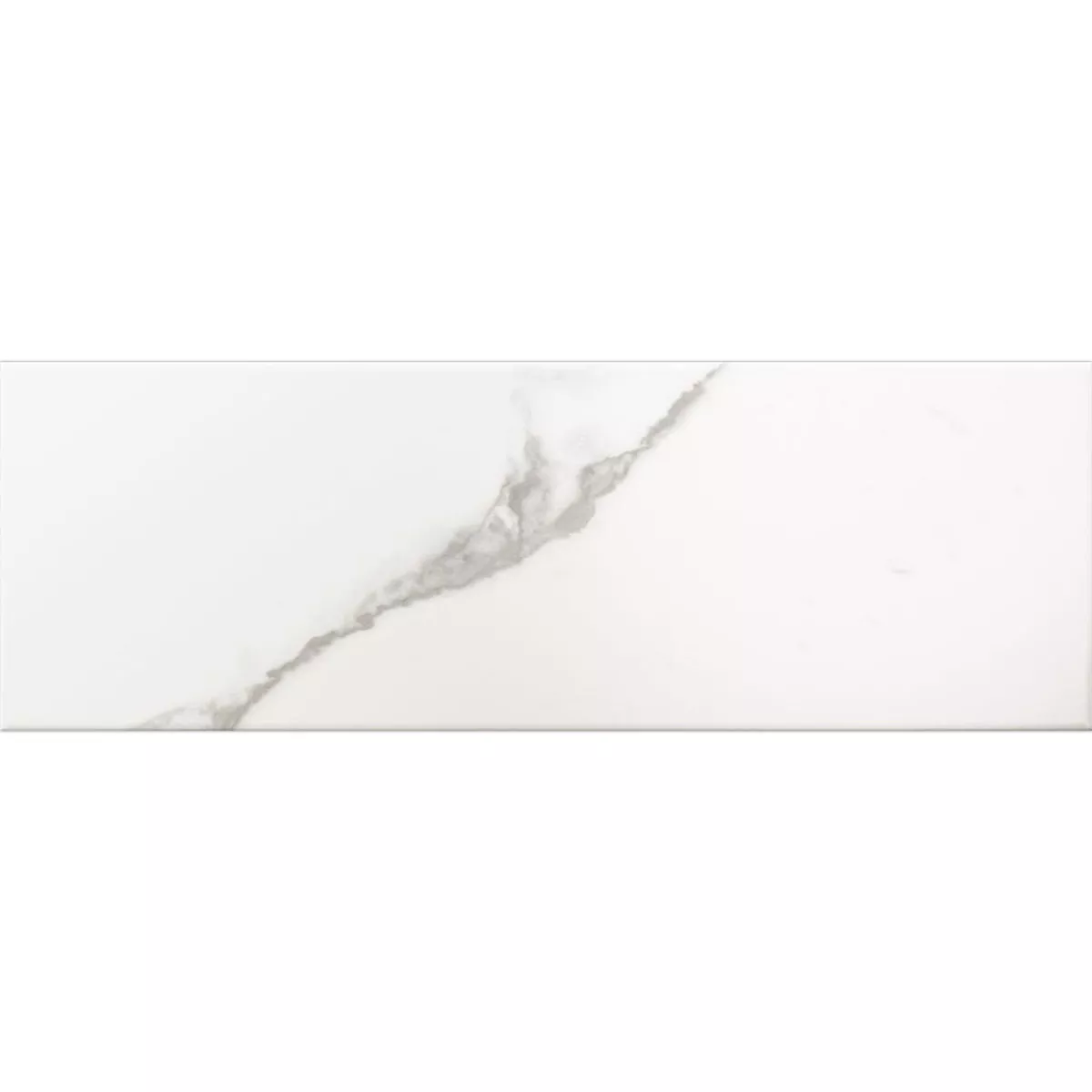 Metro Azulejos Girona Aparência de Mármore Branco Fosco 10x30cm Metro Azulejos Girona Aparência de Mármore Branco Fosco 10x30cm
