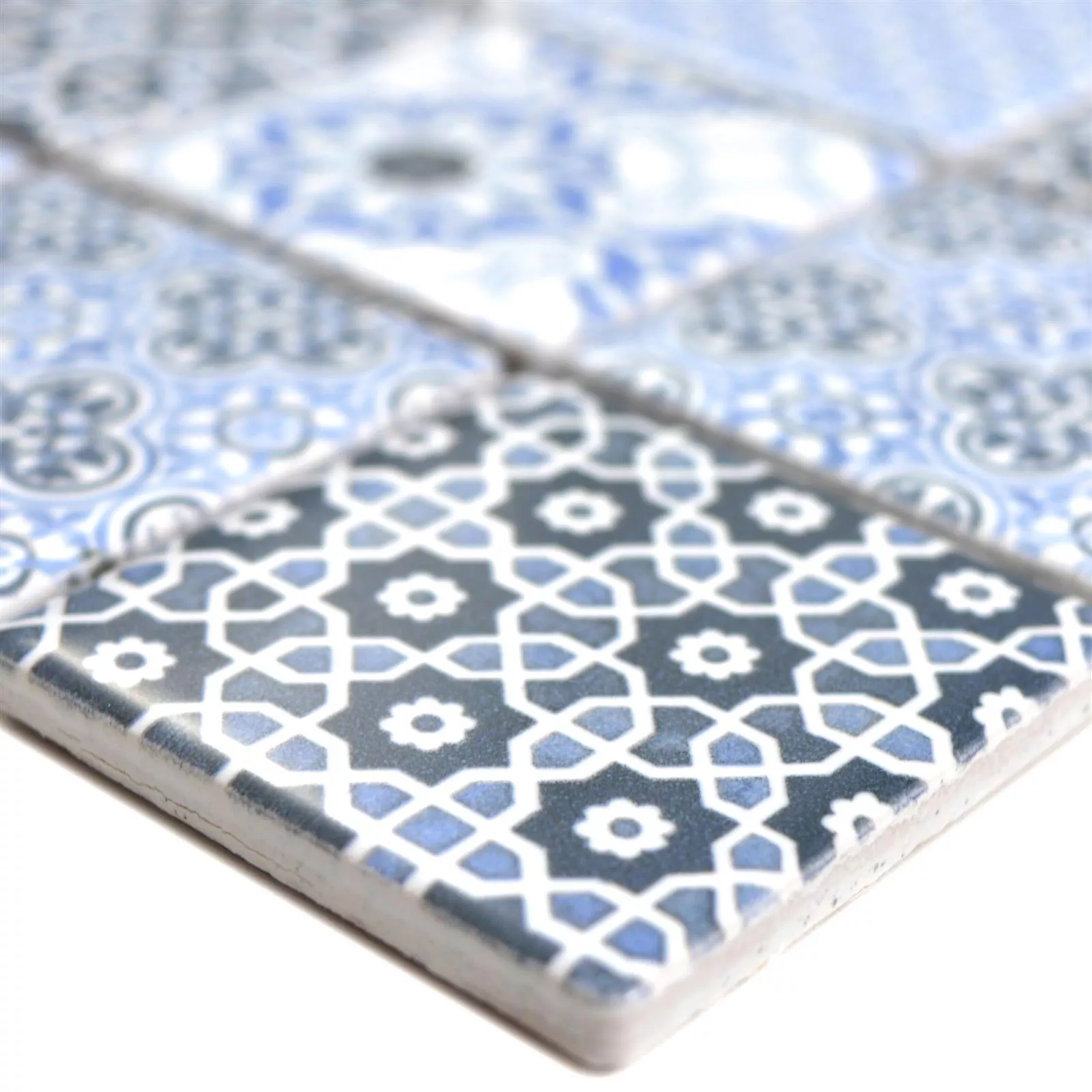 Cerâmica Azulejo Mosaico Daymion Óptica Retrô Quadrada 47 Azul