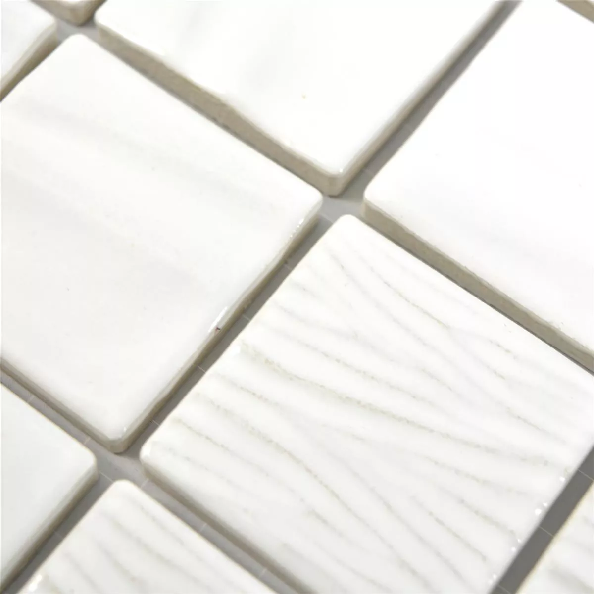 Padrão de Mosaico Cerâmico Azulejos Rokoko 3D Branco