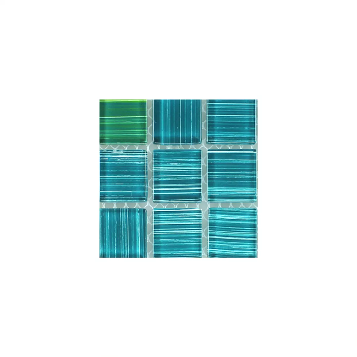 Padrão de Mosaico De Vidro Azulejos Listrado Verde Mix