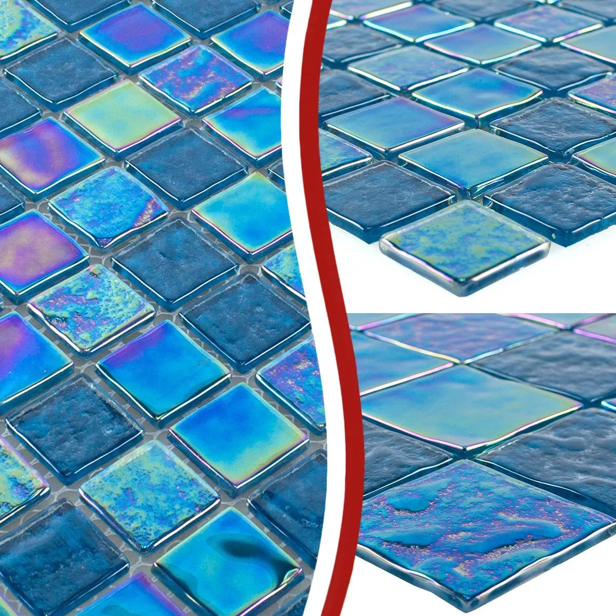 Padrão de Mosaico De Vidro Azulejos Efeito Madrepérola Carlos Azul