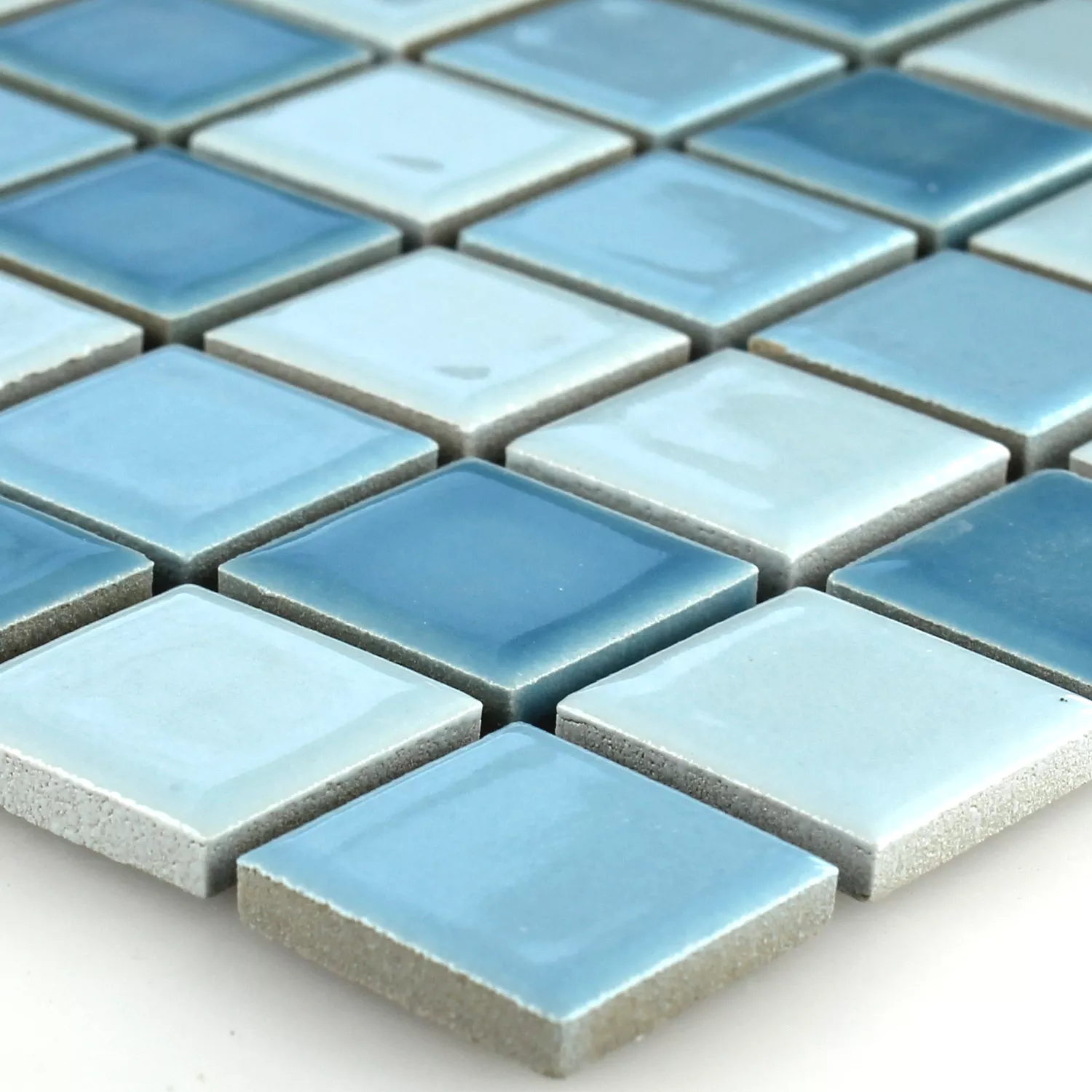 Azulejo Mosaico Cerâmica Bodaway Azul Mix 25x25x5mm
