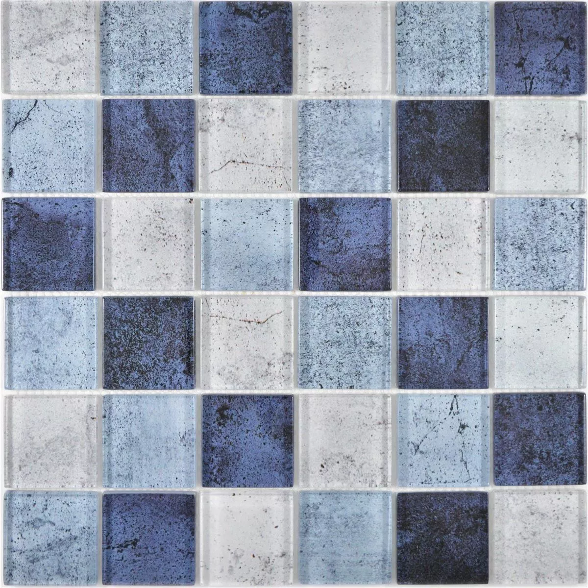 Padrão de Mosaico De Vidro Azulejos Mignon Azul