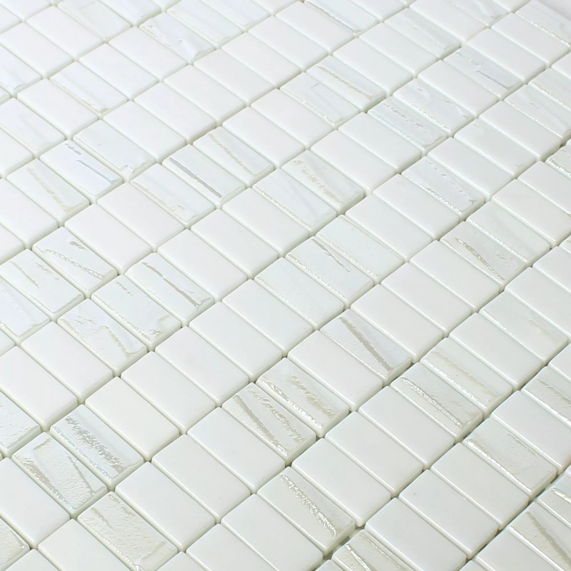 Padrão de Mosaico De Vidro Azulejos Presley Branco Metallic Haste