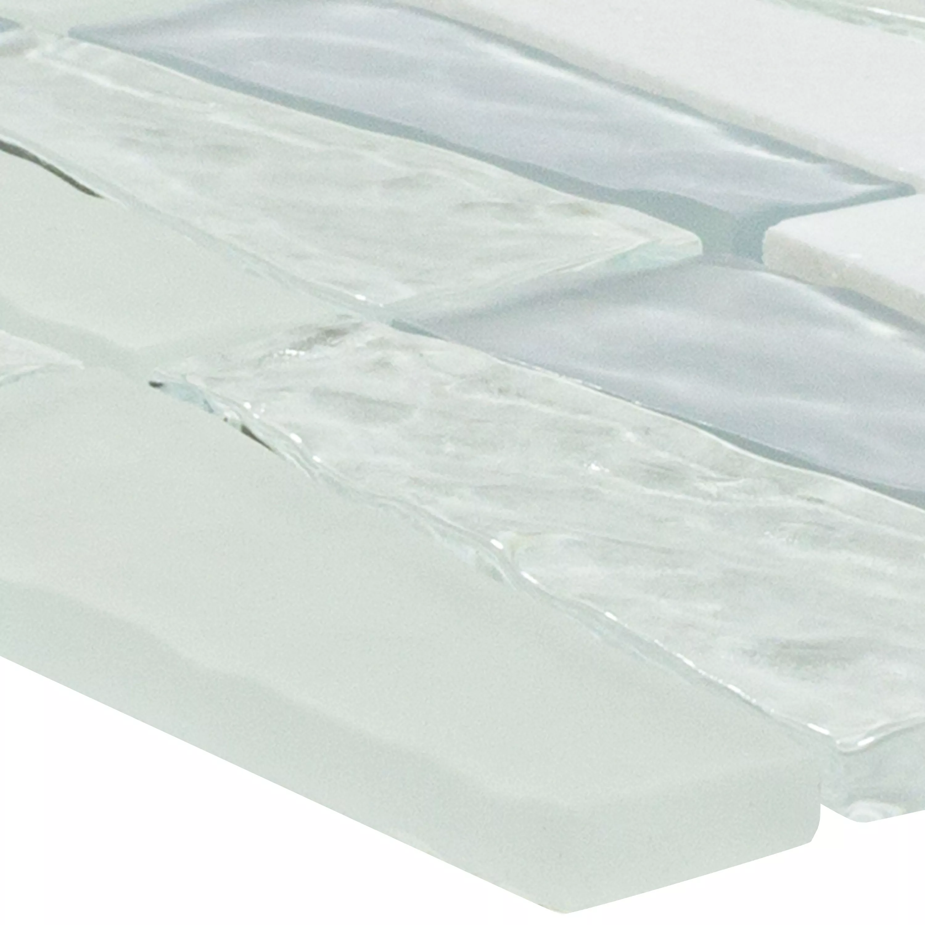 Mosaico de Pedra Natural de Vidro Azulejos Marseille Branco Mix  Mosaico de Pedra Natural de Vidro Azulejos Marseille Branco Mix