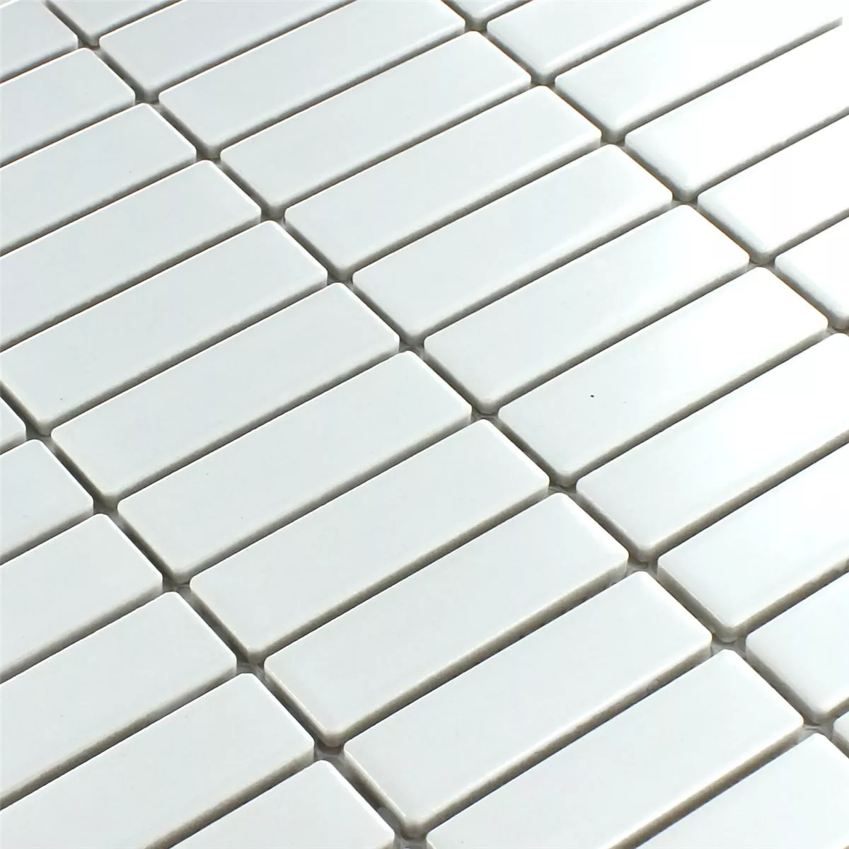 Cerâmica Azulejo Mosaico Branco Uni Haste Fosco