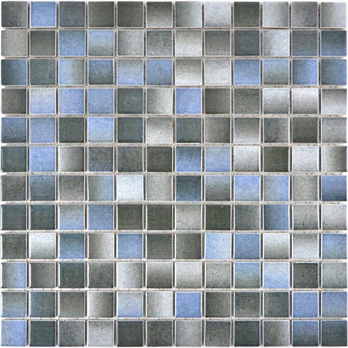 Padrão de Cerâmica Azulejo Mosaico Picasso Cinza Azul