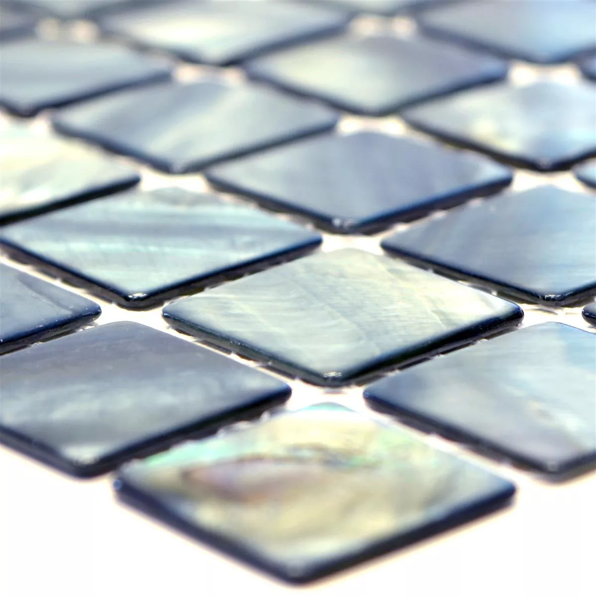 Padrão de Azulejo Mosaico Nácar Xenia Azul Cinza