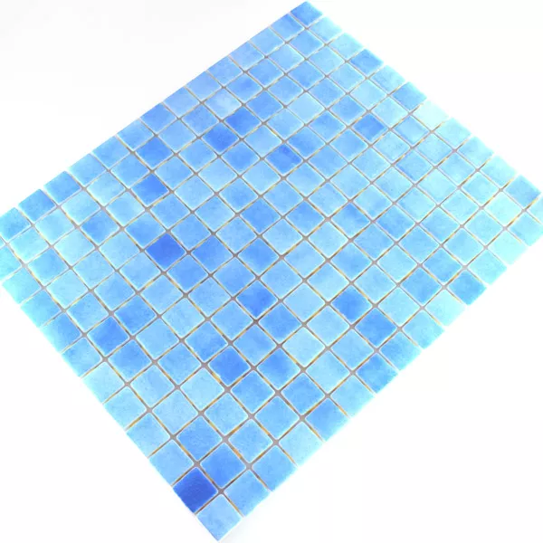 Padrão de Vidro Piscina Pool Mosaico Azul Claro Mix