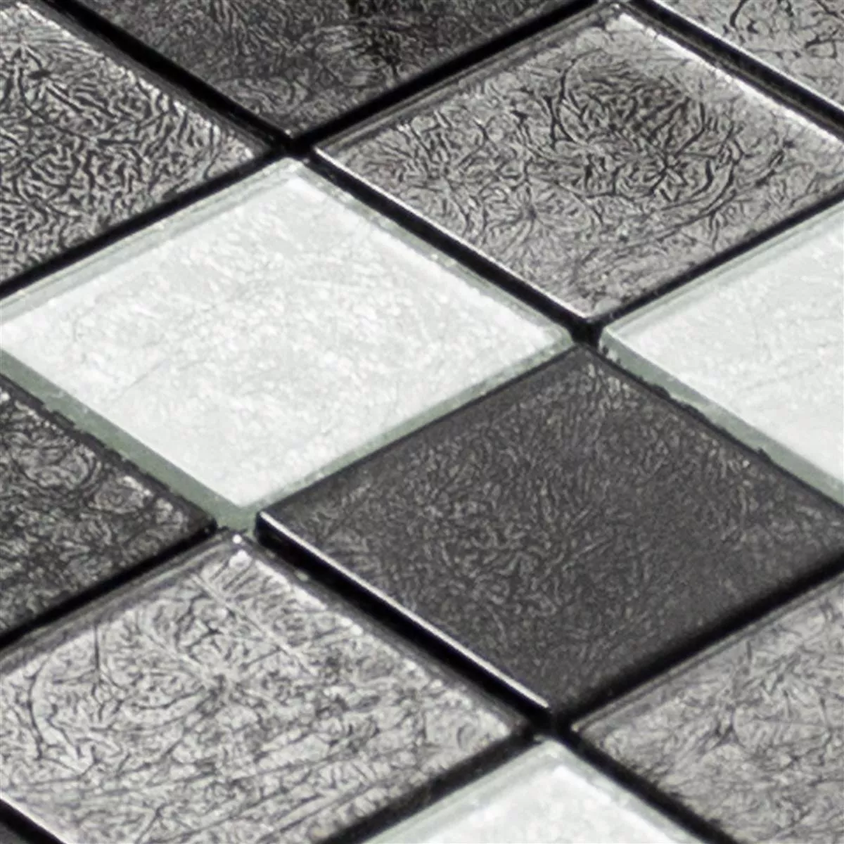 Mosaico De Vidro Azulejos Curlew Preto Prata Q48 4mm