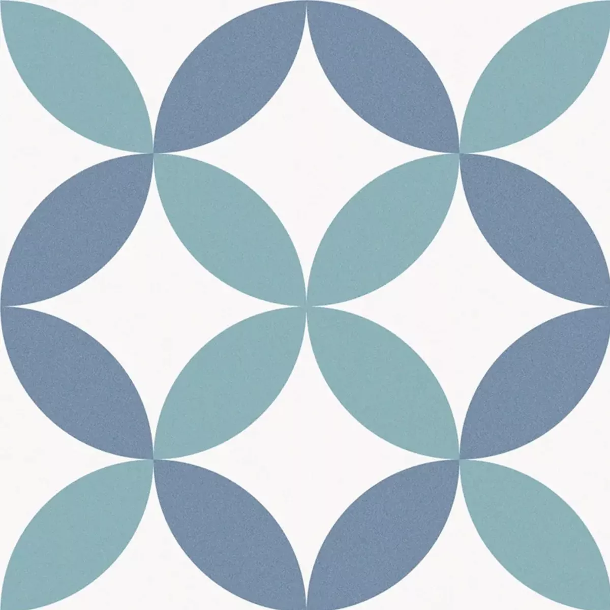 Ladrilhos Aparência de Cimento Atlantica DaVinci Azul Branco