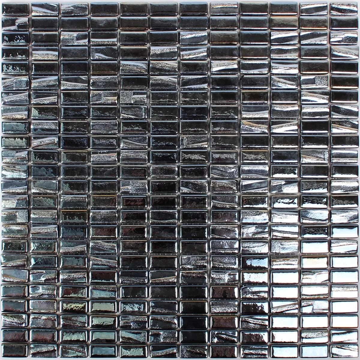 Mosaico De Vidro Azulejos Presley Preto Metallic Haste