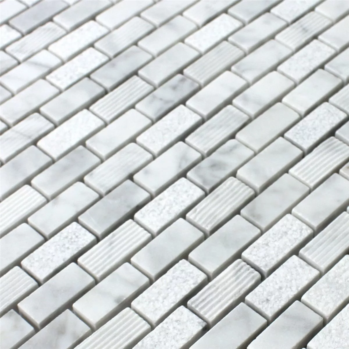 Padrão de Azulejo Mosaico Pedra Natural Carrara Branco