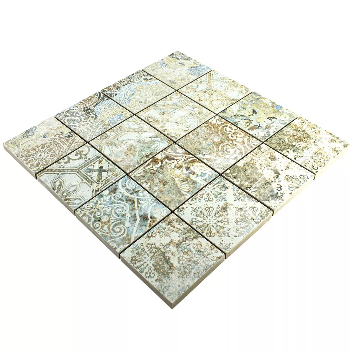 Mosaico Cerâmico Azulejos Bellona Efeito Brilhantemente Colorido 71x71mm