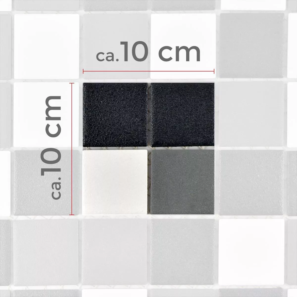 Padrão de Cerâmica Azulejo Mosaico Heinmot Preto Branco Metal R10 Q48