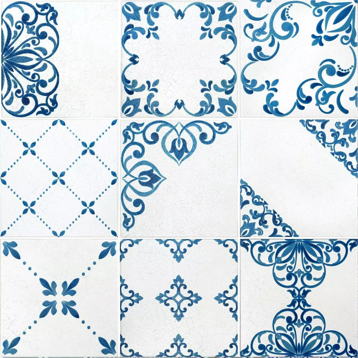 Ladrilhos Talia Visual Retrô Azul 18,5x18,5cm