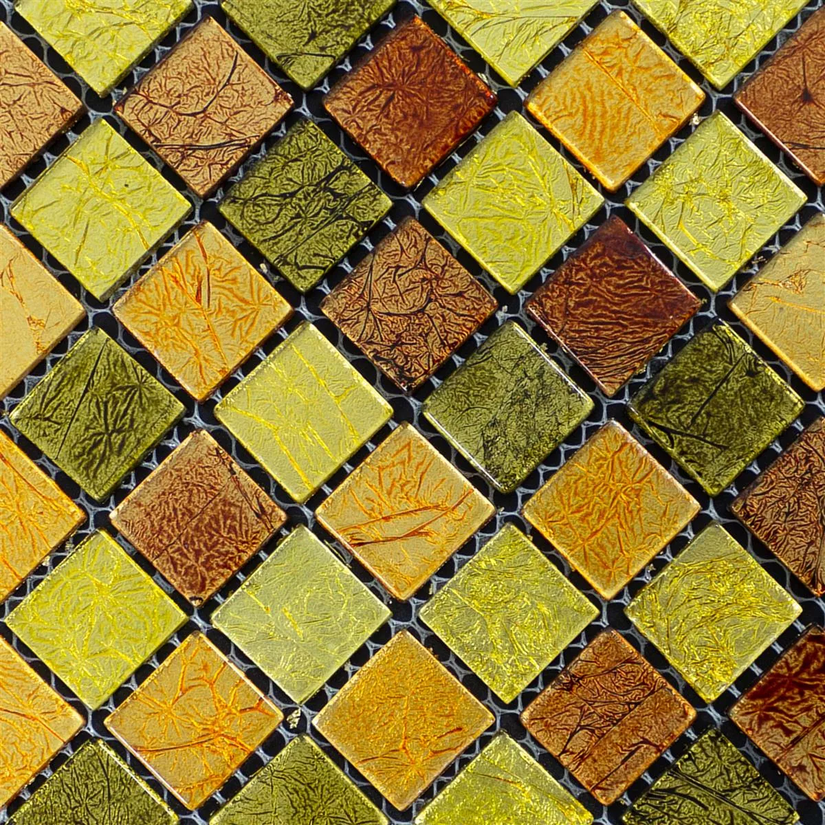 Mosaico De Vidro Azulejos Curlew Amarelo Laranja 23 4mm